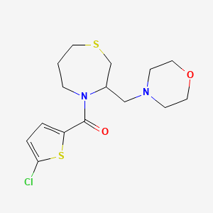molecular formula C15H21ClN2O2S2 B6506267 4-(5-chlorothiophene-2-carbonyl)-3-[(morpholin-4-yl)methyl]-1,4-thiazepane CAS No. 1421455-57-3