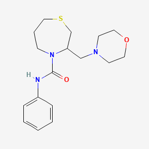 molecular formula C17H25N3O2S B6506275 3-[(morpholin-4-yl)methyl]-N-phenyl-1,4-thiazepane-4-carboxamide CAS No. 1421464-69-8