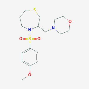 molecular formula C17H26N2O4S2 B6506280 4-(4-methoxybenzenesulfonyl)-3-[(morpholin-4-yl)methyl]-1,4-thiazepane CAS No. 1428355-32-1