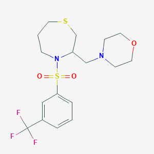 molecular formula C17H23F3N2O3S2 B6506282 3-[(morpholin-4-yl)methyl]-4-[3-(trifluoromethyl)benzenesulfonyl]-1,4-thiazepane CAS No. 1428358-08-0