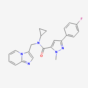 molecular formula C22H20FN5O B6506294 N-cyclopropyl-3-(4-fluorophenyl)-N-({imidazo[1,2-a]pyridin-3-yl}methyl)-1-methyl-1H-pyrazole-5-carboxamide CAS No. 1448126-60-0