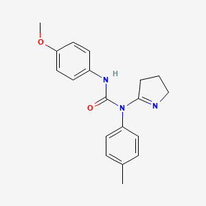 molecular formula C19H21N3O2 B6506296 3-(3,4-dihydro-2H-pyrrol-5-yl)-1-(4-methoxyphenyl)-3-(4-methylphenyl)urea CAS No. 898414-80-7