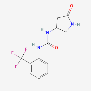 molecular formula C12H12F3N3O2 B6506329 3-(5-oxopyrrolidin-3-yl)-1-[2-(trifluoromethyl)phenyl]urea CAS No. 1351622-59-7