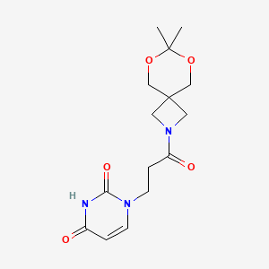 molecular formula C15H21N3O5 B6506337 1-(3-{7,7-dimethyl-6,8-dioxa-2-azaspiro[3.5]nonan-2-yl}-3-oxopropyl)-1,2,3,4-tetrahydropyrimidine-2,4-dione CAS No. 1351632-55-7