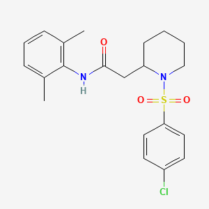 molecular formula C21H25ClN2O3S B6506340 2-[1-(4-chlorobenzenesulfonyl)piperidin-2-yl]-N-(2,6-dimethylphenyl)acetamide CAS No. 941990-82-5
