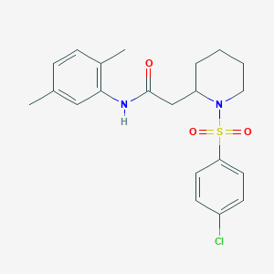 molecular formula C21H25ClN2O3S B6506347 2-[1-(4-chlorobenzenesulfonyl)piperidin-2-yl]-N-(2,5-dimethylphenyl)acetamide CAS No. 941904-94-5