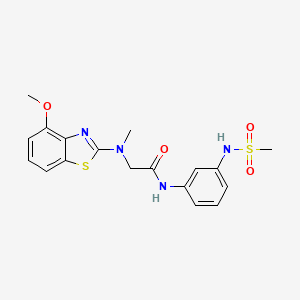 molecular formula C18H20N4O4S2 B6506360 N-(3-methanesulfonamidophenyl)-2-[(4-methoxy-1,3-benzothiazol-2-yl)(methyl)amino]acetamide CAS No. 1351611-89-6