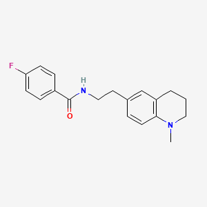 molecular formula C19H21FN2O B6506374 4-fluoro-N-[2-(1-methyl-1,2,3,4-tetrahydroquinolin-6-yl)ethyl]benzamide CAS No. 946208-79-3