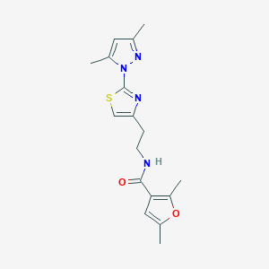 molecular formula C17H20N4O2S B6506379 N-{2-[2-(3,5-dimethyl-1H-pyrazol-1-yl)-1,3-thiazol-4-yl]ethyl}-2,5-dimethylfuran-3-carboxamide CAS No. 1421516-17-7