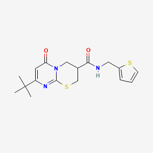 molecular formula C17H21N3O2S2 B6506404 8-tert-butyl-6-oxo-N-[(thiophen-2-yl)methyl]-2H,3H,4H,6H-pyrimido[2,1-b][1,3]thiazine-3-carboxamide CAS No. 1421476-00-7