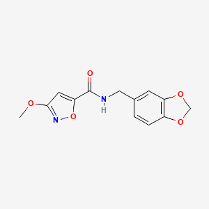 molecular formula C13H12N2O5 B6506411 N-[(2H-1,3-benzodioxol-5-yl)methyl]-3-methoxy-1,2-oxazole-5-carboxamide CAS No. 1428347-70-9