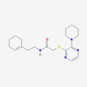 molecular formula C19H28N4OS B6506448 N-[2-(cyclohex-1-en-1-yl)ethyl]-2-{[3-(piperidin-1-yl)pyrazin-2-yl]sulfanyl}acetamide CAS No. 1421442-47-8