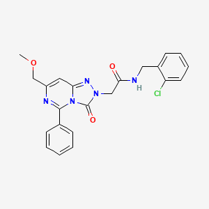 molecular formula C22H20ClN5O3 B6506449 N-[(2-chlorophenyl)methyl]-2-[7-(methoxymethyl)-3-oxo-5-phenyl-2H,3H-[1,2,4]triazolo[4,3-c]pyrimidin-2-yl]acetamide CAS No. 1421506-34-4