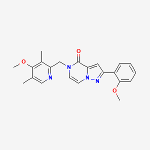 molecular formula C22H22N4O3 B6506464 5-[(4-methoxy-3,5-dimethylpyridin-2-yl)methyl]-2-(2-methoxyphenyl)-4H,5H-pyrazolo[1,5-a]pyrazin-4-one CAS No. 1428356-74-4