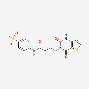 molecular formula C17H17N3O5S2 B6506470 4-{2,4-dioxo-1H,2H,3H,4H-thieno[3,2-d]pyrimidin-3-yl}-N-(4-methanesulfonylphenyl)butanamide CAS No. 1428360-13-7