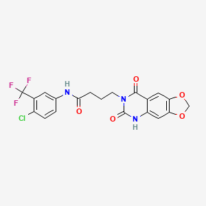 molecular formula C20H15ClF3N3O5 B6506473 N-[4-chloro-3-(trifluoromethyl)phenyl]-4-{6,8-dioxo-2H,5H,6H,7H,8H-[1,3]dioxolo[4,5-g]quinazolin-7-yl}butanamide CAS No. 1428351-23-8