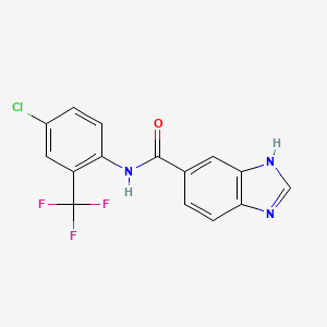 molecular formula C15H9ClF3N3O B6506483 N-[4-chloro-2-(trifluoromethyl)phenyl]-1H-1,3-benzodiazole-5-carboxamide CAS No. 1428379-02-5