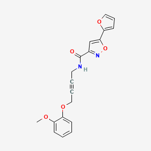 molecular formula C19H16N2O5 B6506485 5-(furan-2-yl)-N-[4-(2-methoxyphenoxy)but-2-yn-1-yl]-1,2-oxazole-3-carboxamide CAS No. 1428372-03-5