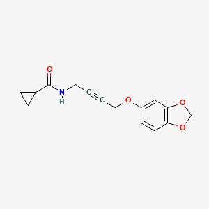 molecular formula C15H15NO4 B6506521 N-[4-(2H-1,3-benzodioxol-5-yloxy)but-2-yn-1-yl]cyclopropanecarboxamide CAS No. 1428364-34-4