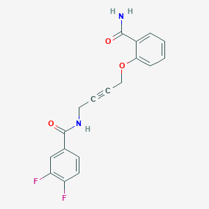 molecular formula C18H14F2N2O3 B6506537 N-[4-(2-carbamoylphenoxy)but-2-yn-1-yl]-3,4-difluorobenzamide CAS No. 1421466-43-4