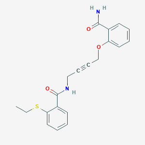 molecular formula C20H20N2O3S B6506543 2-[(4-{[2-(ethylsulfanyl)phenyl]formamido}but-2-yn-1-yl)oxy]benzamide CAS No. 1421465-36-2