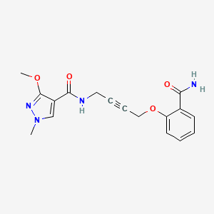 molecular formula C17H18N4O4 B6506547 N-[4-(2-carbamoylphenoxy)but-2-yn-1-yl]-3-methoxy-1-methyl-1H-pyrazole-4-carboxamide CAS No. 1421465-46-4