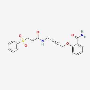 2-({4-[3-(benzenesulfonyl)propanamido]but-2-yn-1-yl}oxy)benzamide