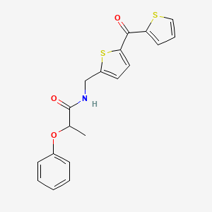 2-phenoxy-N-{[5-(thiophene-2-carbonyl)thiophen-2-yl]methyl}propanamide