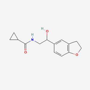 molecular formula C14H17NO3 B6506577 N-[2-(2,3-dihydro-1-benzofuran-5-yl)-2-hydroxyethyl]cyclopropanecarboxamide CAS No. 1421494-53-2