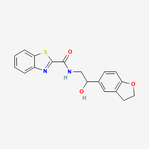 molecular formula C18H16N2O3S B6506579 N-[2-(2,3-dihydro-1-benzofuran-5-yl)-2-hydroxyethyl]-1,3-benzothiazole-2-carboxamide CAS No. 1421528-06-4