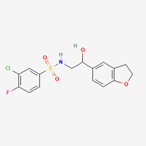 molecular formula C16H15ClFNO4S B6506581 3-chloro-N-[2-(2,3-dihydro-1-benzofuran-5-yl)-2-hydroxyethyl]-4-fluorobenzene-1-sulfonamide CAS No. 1421513-63-4