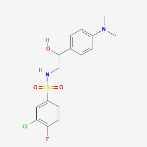 molecular formula C16H18ClFN2O3S B6506604 3-chloro-N-{2-[4-(dimethylamino)phenyl]-2-hydroxyethyl}-4-fluorobenzene-1-sulfonamide CAS No. 1421506-89-9