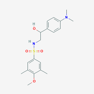 molecular formula C19H26N2O4S B6506610 N-{2-[4-(dimethylamino)phenyl]-2-hydroxyethyl}-4-methoxy-3,5-dimethylbenzene-1-sulfonamide CAS No. 1421442-00-3