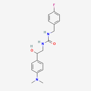 molecular formula C18H22FN3O2 B6506622 3-{2-[4-(dimethylamino)phenyl]-2-hydroxyethyl}-1-[(4-fluorophenyl)methyl]urea CAS No. 1421456-62-3