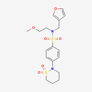 molecular formula C18H24N2O6S2 B6506646 4-(1,1-dioxo-1lambda6,2-thiazinan-2-yl)-N-[(furan-3-yl)methyl]-N-(2-methoxyethyl)benzene-1-sulfonamide CAS No. 1421442-25-2