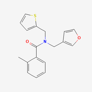 N-[(furan-3-yl)methyl]-2-methyl-N-[(thiophen-2-yl)methyl]benzamide