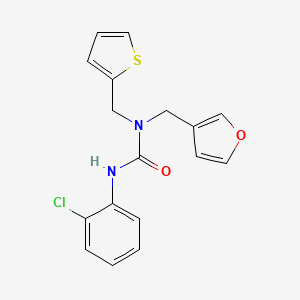 molecular formula C17H15ClN2O2S B6506666 1-(2-chlorophenyl)-3-[(furan-3-yl)methyl]-3-[(thiophen-2-yl)methyl]urea CAS No. 1421445-58-0