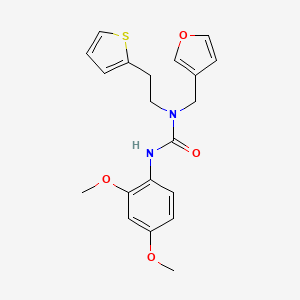 molecular formula C20H22N2O4S B6506689 1-(2,4-dimethoxyphenyl)-3-[(furan-3-yl)methyl]-3-[2-(thiophen-2-yl)ethyl]urea CAS No. 1421456-02-1