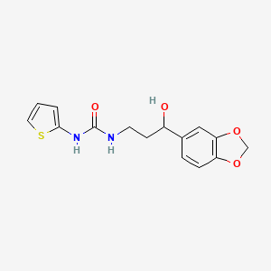 molecular formula C15H16N2O4S B6506694 1-[3-(2H-1,3-benzodioxol-5-yl)-3-hydroxypropyl]-3-(thiophen-2-yl)urea CAS No. 1421480-81-0
