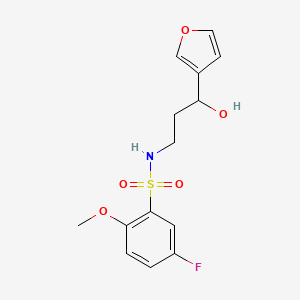molecular formula C14H16FNO5S B6506720 5-fluoro-N-[3-(furan-3-yl)-3-hydroxypropyl]-2-methoxybenzene-1-sulfonamide CAS No. 1428358-49-9