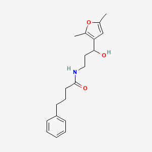 molecular formula C19H25NO3 B6506743 N-[3-(2,5-dimethylfuran-3-yl)-3-hydroxypropyl]-4-phenylbutanamide CAS No. 1421513-09-8