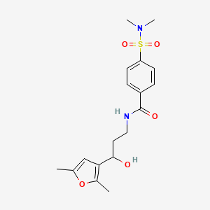 molecular formula C18H24N2O5S B6506748 N-[3-(2,5-dimethylfuran-3-yl)-3-hydroxypropyl]-4-(dimethylsulfamoyl)benzamide CAS No. 1421456-49-6