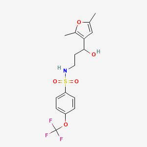 N-[3-(2,5-dimethylfuran-3-yl)-3-hydroxypropyl]-4-(trifluoromethoxy)benzene-1-sulfonamide