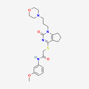 N-(3-methoxyphenyl)-2-({1-[3-(morpholin-4-yl)propyl]-2-oxo-1H,2H,5H,6H,7H-cyclopenta[d]pyrimidin-4-yl}sulfanyl)acetamide
