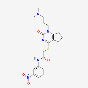 2-({1-[3-(dimethylamino)propyl]-2-oxo-1H,2H,5H,6H,7H-cyclopenta[d]pyrimidin-4-yl}sulfanyl)-N-(3-nitrophenyl)acetamide