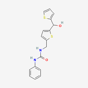 molecular formula C17H16N2O2S2 B6506803 3-({5-[hydroxy(thiophen-2-yl)methyl]thiophen-2-yl}methyl)-1-phenylurea CAS No. 1421509-24-1