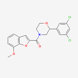 molecular formula C20H17Cl2NO4 B6506811 2-(3,5-dichlorophenyl)-4-(7-methoxy-1-benzofuran-2-carbonyl)morpholine CAS No. 1421467-19-7