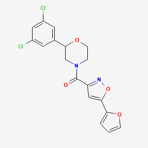 molecular formula C18H14Cl2N2O4 B6506814 2-(3,5-dichlorophenyl)-4-[5-(furan-2-yl)-1,2-oxazole-3-carbonyl]morpholine CAS No. 1421522-76-0