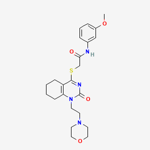 molecular formula C23H30N4O4S B6506816 N-(3-methoxyphenyl)-2-({1-[2-(morpholin-4-yl)ethyl]-2-oxo-1,2,5,6,7,8-hexahydroquinazolin-4-yl}sulfanyl)acetamide CAS No. 898435-10-4