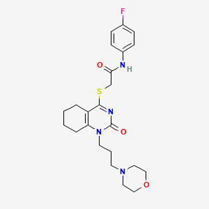 N-(4-fluorophenyl)-2-({1-[3-(morpholin-4-yl)propyl]-2-oxo-1,2,5,6,7,8-hexahydroquinazolin-4-yl}sulfanyl)acetamide